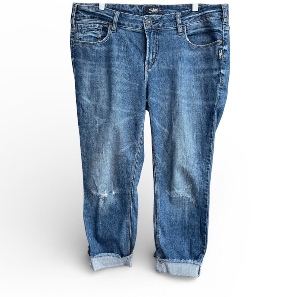 Silver Jeans Co Calley Ankle Skinny Distressed Jeans 14 L27